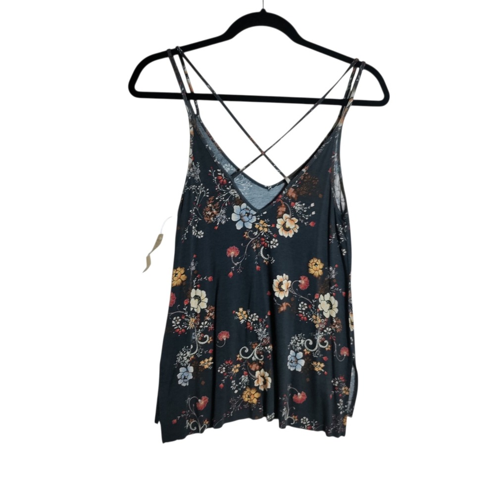 American Eagle Floral Cami Tank Top XS Double Strap V-Neck